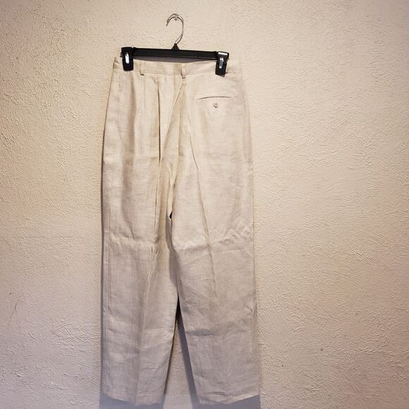 Talbots Womens Irish Linen Trouser Pant Size 10 Beige 100% Linen Classic Lined - Picture 4 of 6